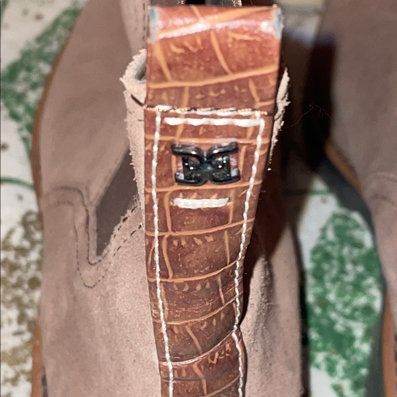 SAM EDELMAN SUEDE BOOTS BOOTIES PULL ON CHUNKY SIZE 8 - Picture 4 of 9